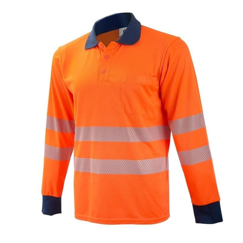 Polo manga larga alta visibilidad con bandas segmentadas, modelo 1057Z (polos de alta visibilidad)