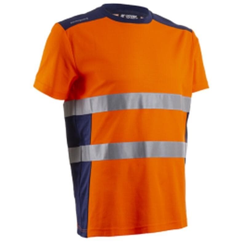 Camiseta manga corta Nekki alta visibilidad con parche en contraste, modelo 5NEK170 (camisetas de alta visibilidad)