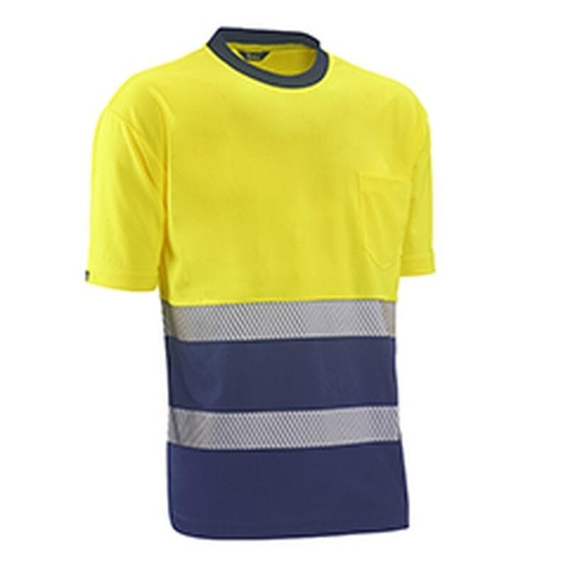 Camiseta técnica alta visibilidad manga corta con bandas reflectantes segmentadas, modelo 621 LONDON (camisetas de alta visibilidad)